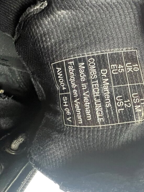 Dr . Martens Men Combs Tech Black Textile Lace-Up Buckle Cordura Boot Size 9 main image 4
